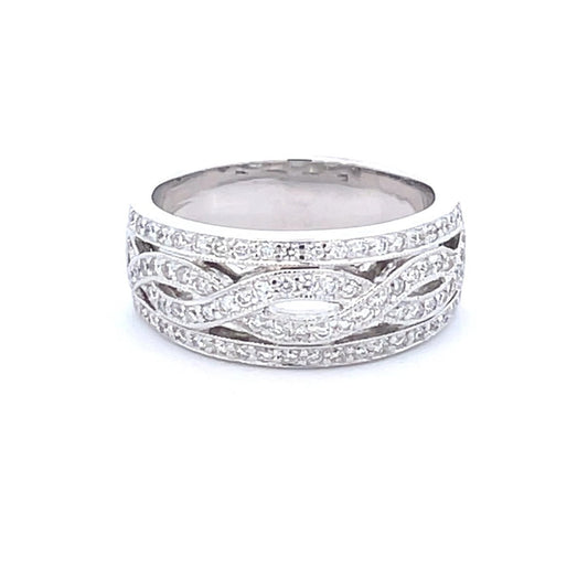 14K White Gold Pave Diamond Fashion Ring (.75ctw) 