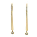 14K Yellow Gold Bezel Set Diamond Drop Earrings (.25ctw) 