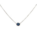 14K White Gold Bezel Set Sapphire Necklace (.75ctw) 