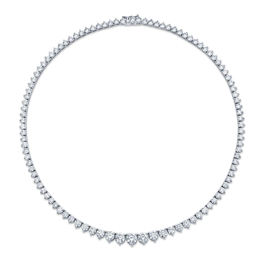14K White Gold Graduated Diamond Riviera (15.03ctw)