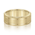 14K Yellow Gold Men's 6MM Wedding Ring With Satin Finish And High Polish Accents 