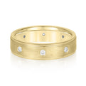 14K Yellow Gold Men's 6MM Diamond Eternity Wedding Ring With Brushed Finish (.25ctw)