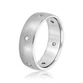 14K White Gold Men's 7MM Diamond Accented Eternity Wedding Ring (.30ctw)