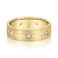 14K Yellow Gold Men's 6MM Wedding Eternity Ring With Princess Cut Diamonds (.50ctw) 