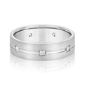 14K White Gold Men's 6MM Wedding Eternity Ring With Princess Cut Diamonds (.50ctw) 