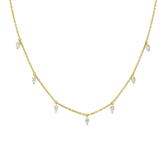 14K Éternelle Floating Pear Diamond Necklace