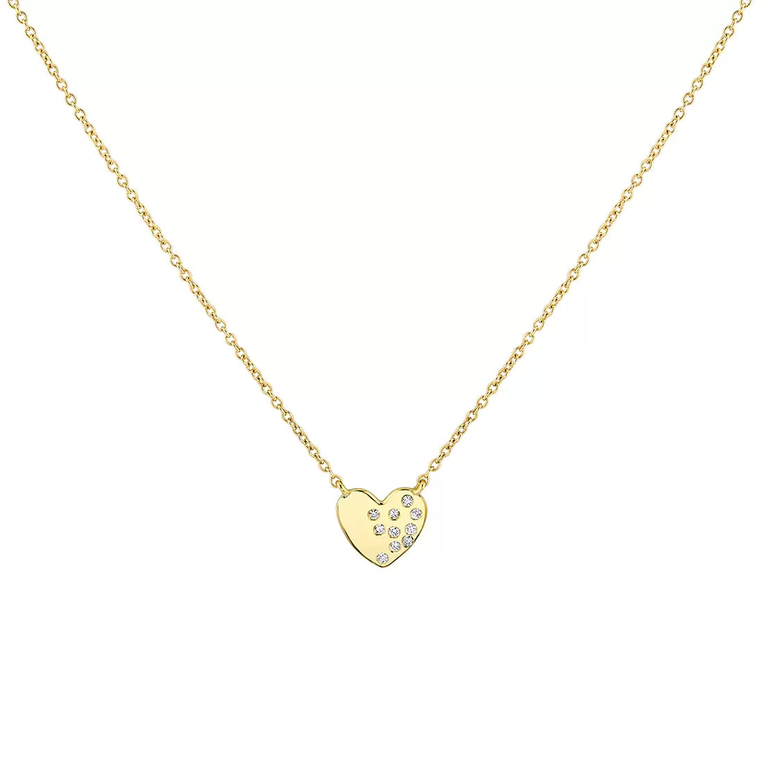 14K Éternelle Small Scattered Diamond Heart Necklace
