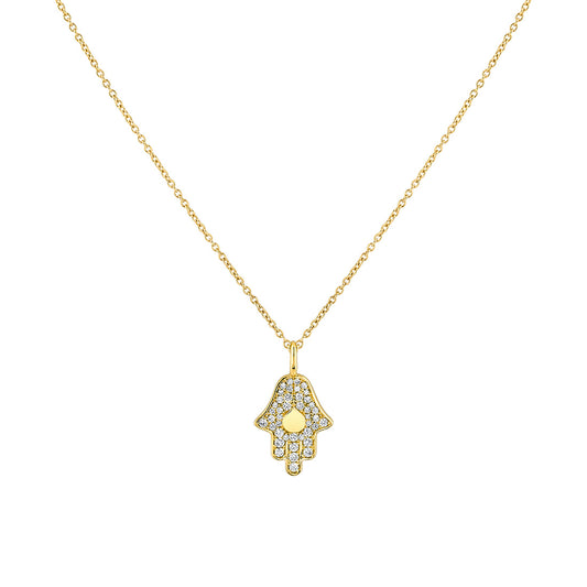 14K Éternelle Diamond Hamsa Hand Pendant