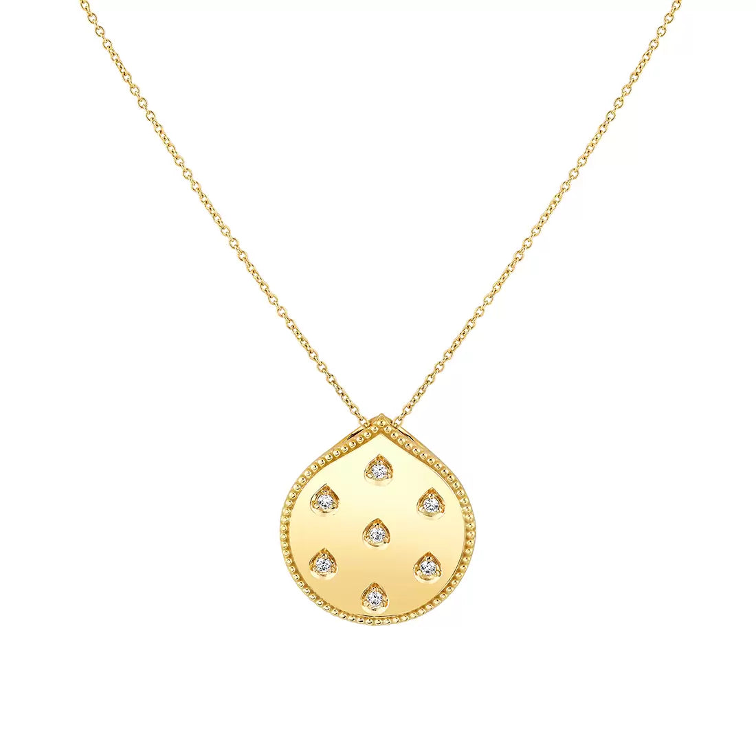14K Shell Héritage Shell Spaced Diamond Pendant