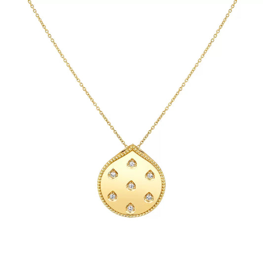 14K Shell Héritage Shell Spaced Diamond Pendant
