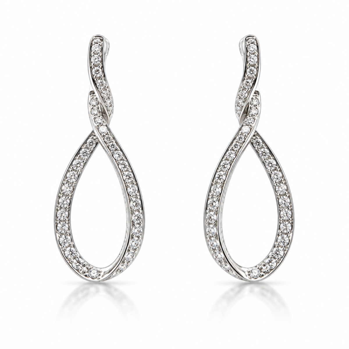 1.61ctw Diamond Twisted Teardrop Earrings
