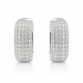 White Gold Pave Diamond Hoop Earrings