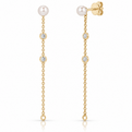 Pearl & Diamond Convertible Chain Drop Earrings