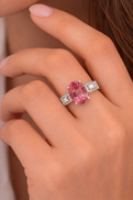 Platinum Pink Tourmaline and Diamond Ring