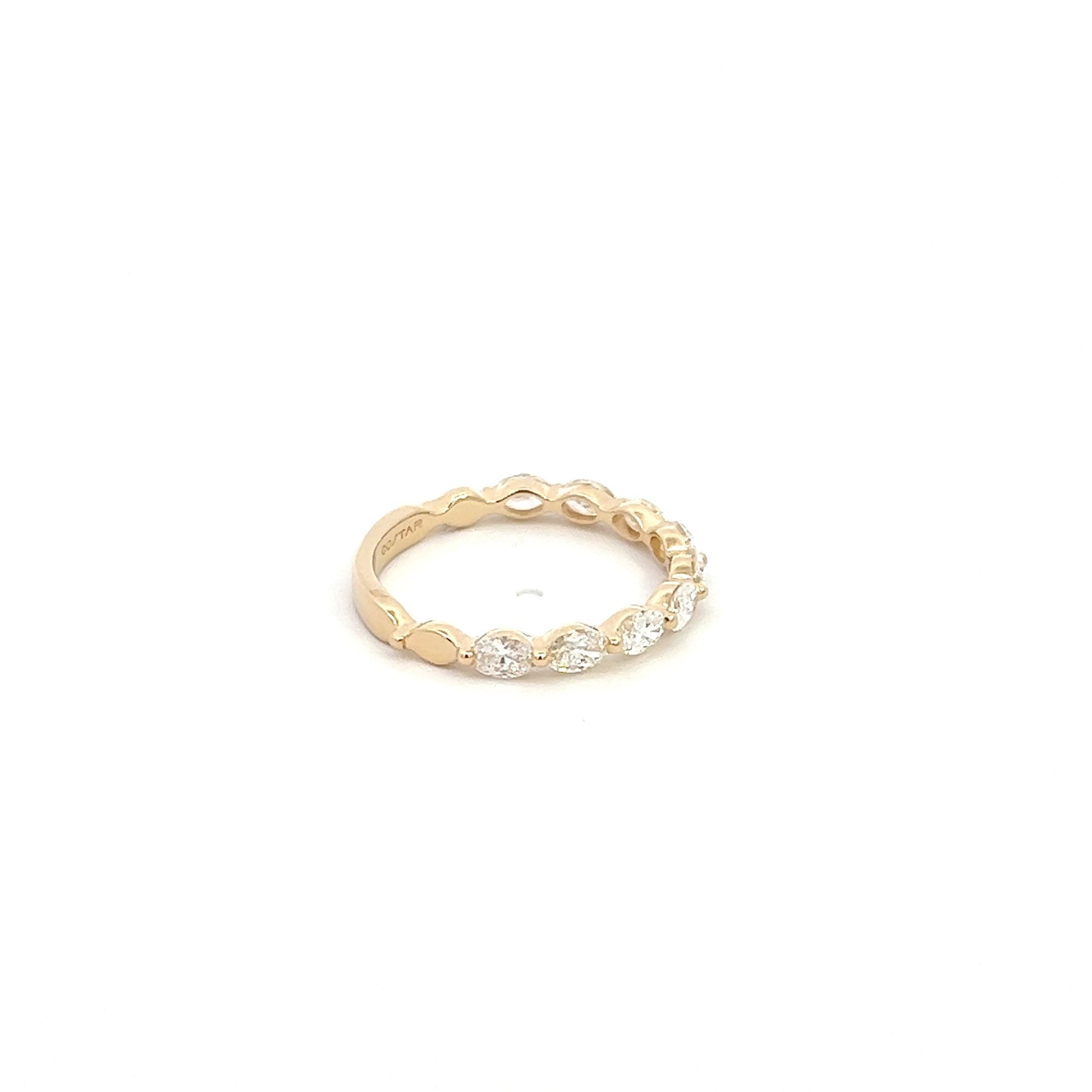 14K Yellow Gold Oval Diamond Stackable Ring (.81ctw) 