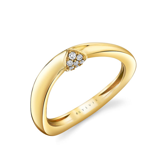14K Auravie Curved Diamond Ring