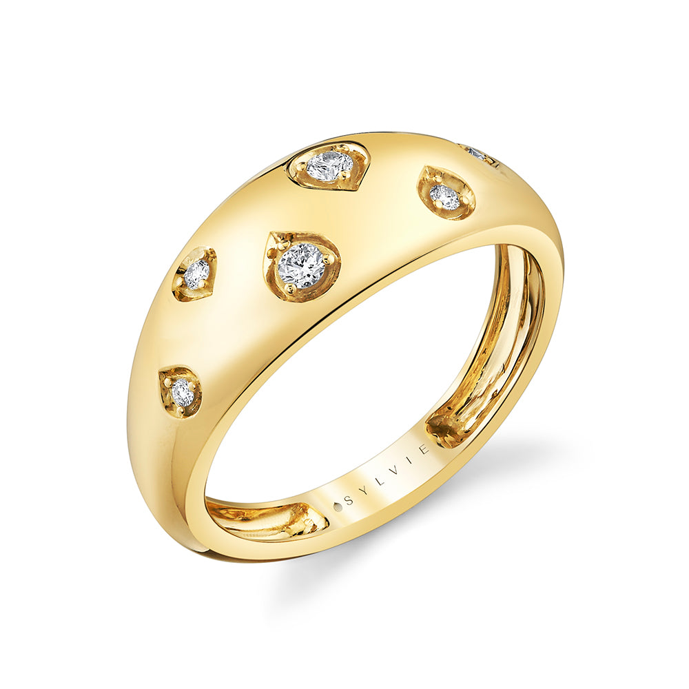 14K Auravie Shell Shapes Diamond Ring