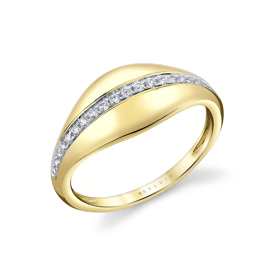 14K Auravie Two Tone Channel Diamond Ring