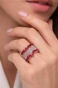 Rose Gold Ruby and Diamond Fashion Ring