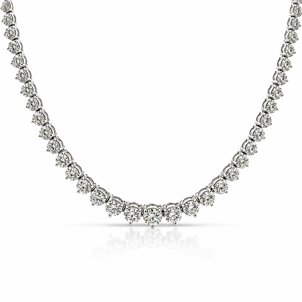 White Gold 20ctw Riviera With Graduating Diamonds
