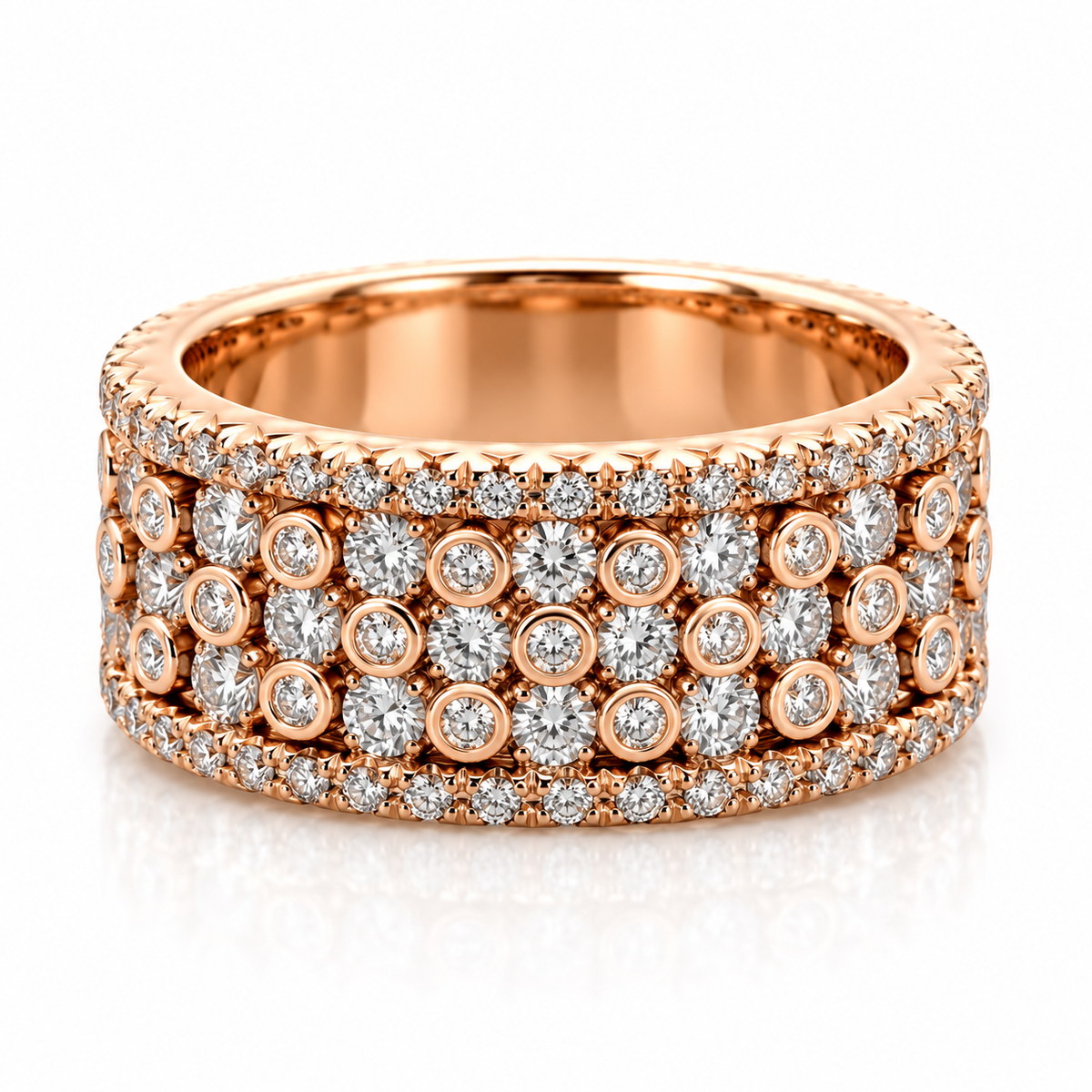 2.95ctw Diamond Wide Fashion Band in 18K Rose Gold