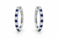 White Gold Sapphire and Diamond Huggies