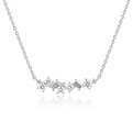 White Gold Lab-Grown Diamond Scatter Bar Necklace