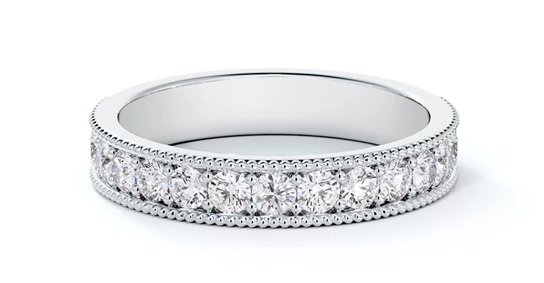 18K White Gold Diamond And Millgrain Wedding Ring By Forevermark (.67ctw) 