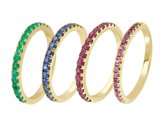 Colored Stone Stackable Rings