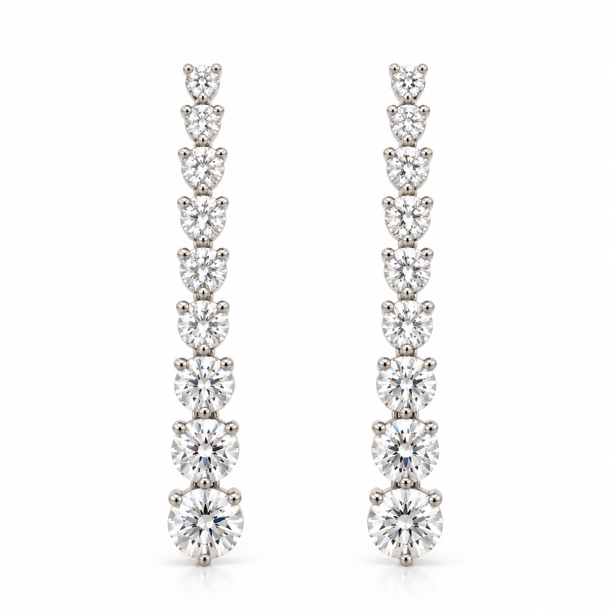 3.01ctw Graduated Diamond Drop Earrings