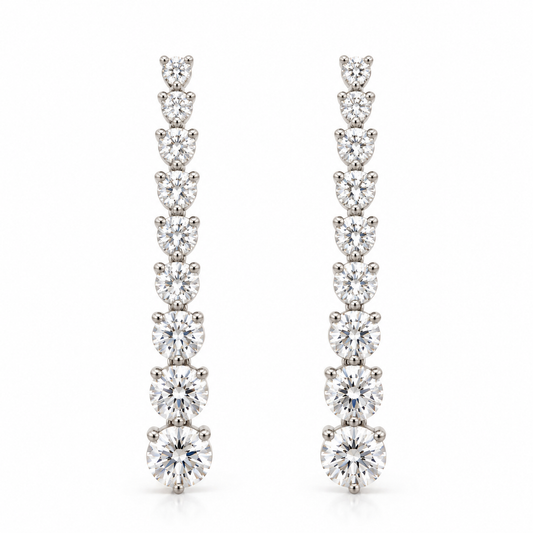 3.01ctw Graduated Diamond Drop Earrings