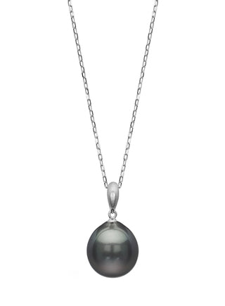 14K White Gold Tahitian Pearl Necklace 