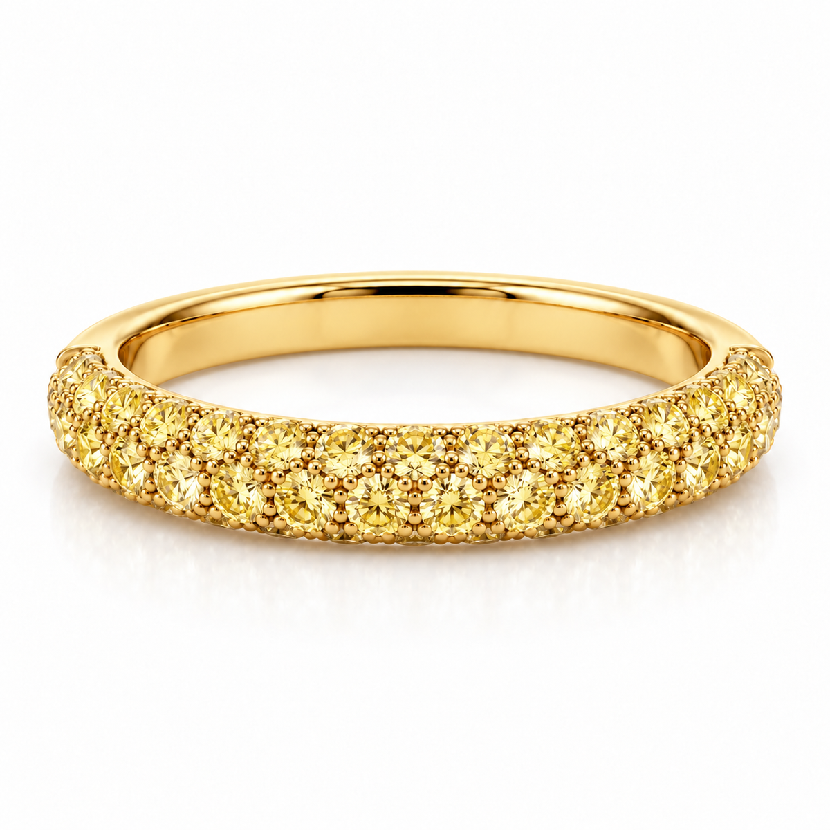 0.92ctw Fancy Yellow Diamond Half Anniversary Band in 14K Yellow Gold