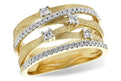 14K Yellow Gold Criss Cross Diamond Fashion Ring (.37ctw)