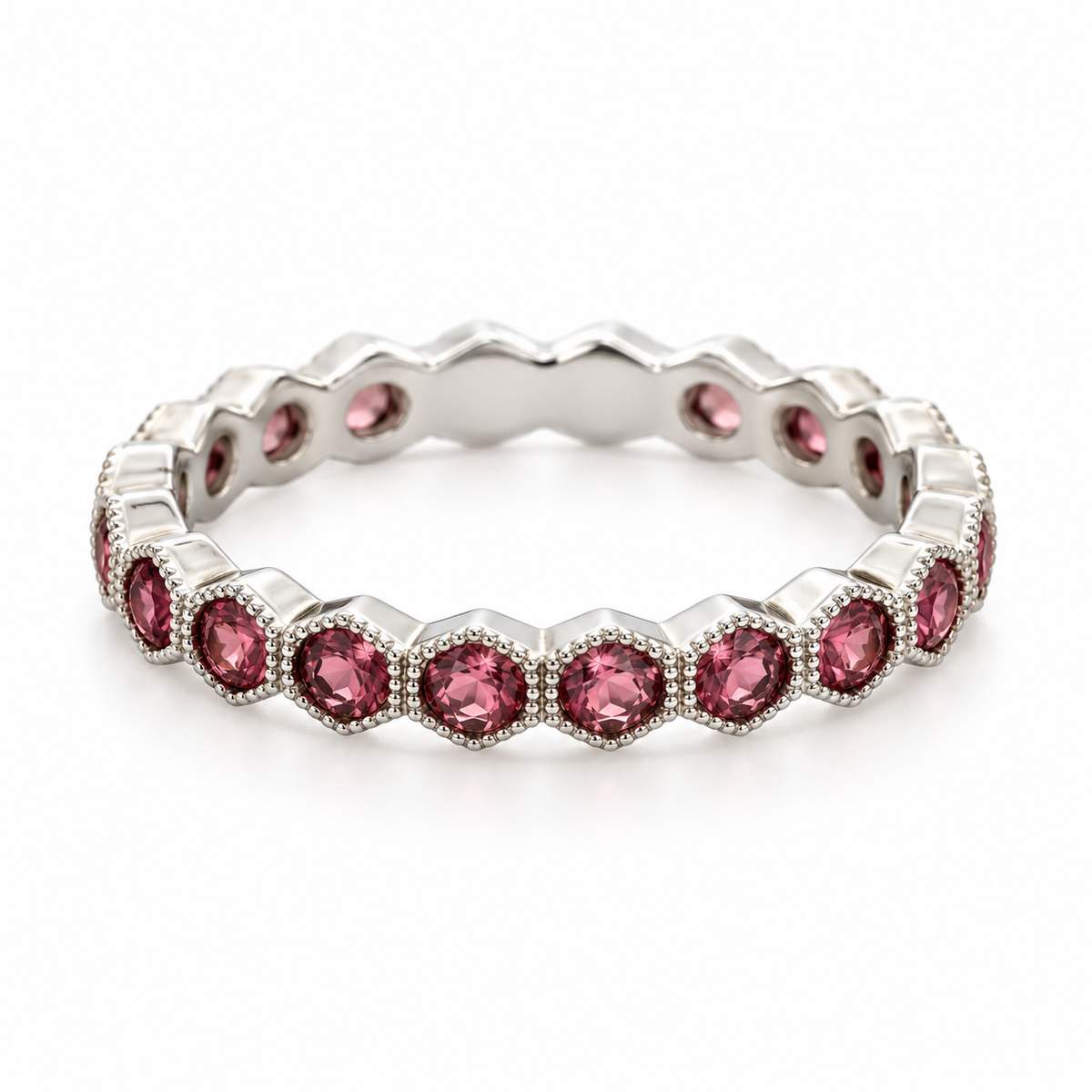 14K White Gold Pink Tourmaline Ring – 1.02ctw