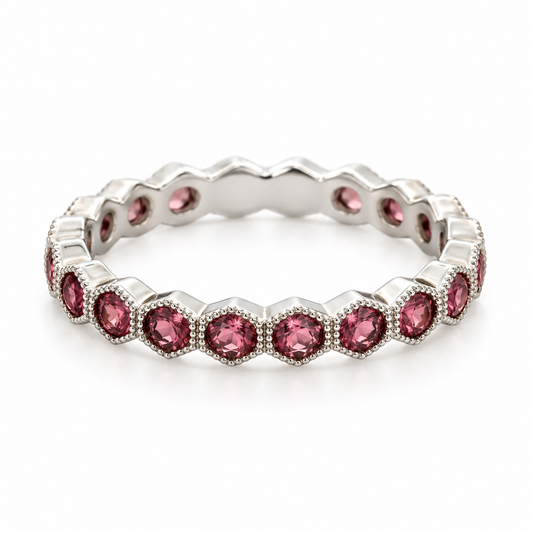 14K White Gold Pink Tourmaline Ring – 1.02ctw