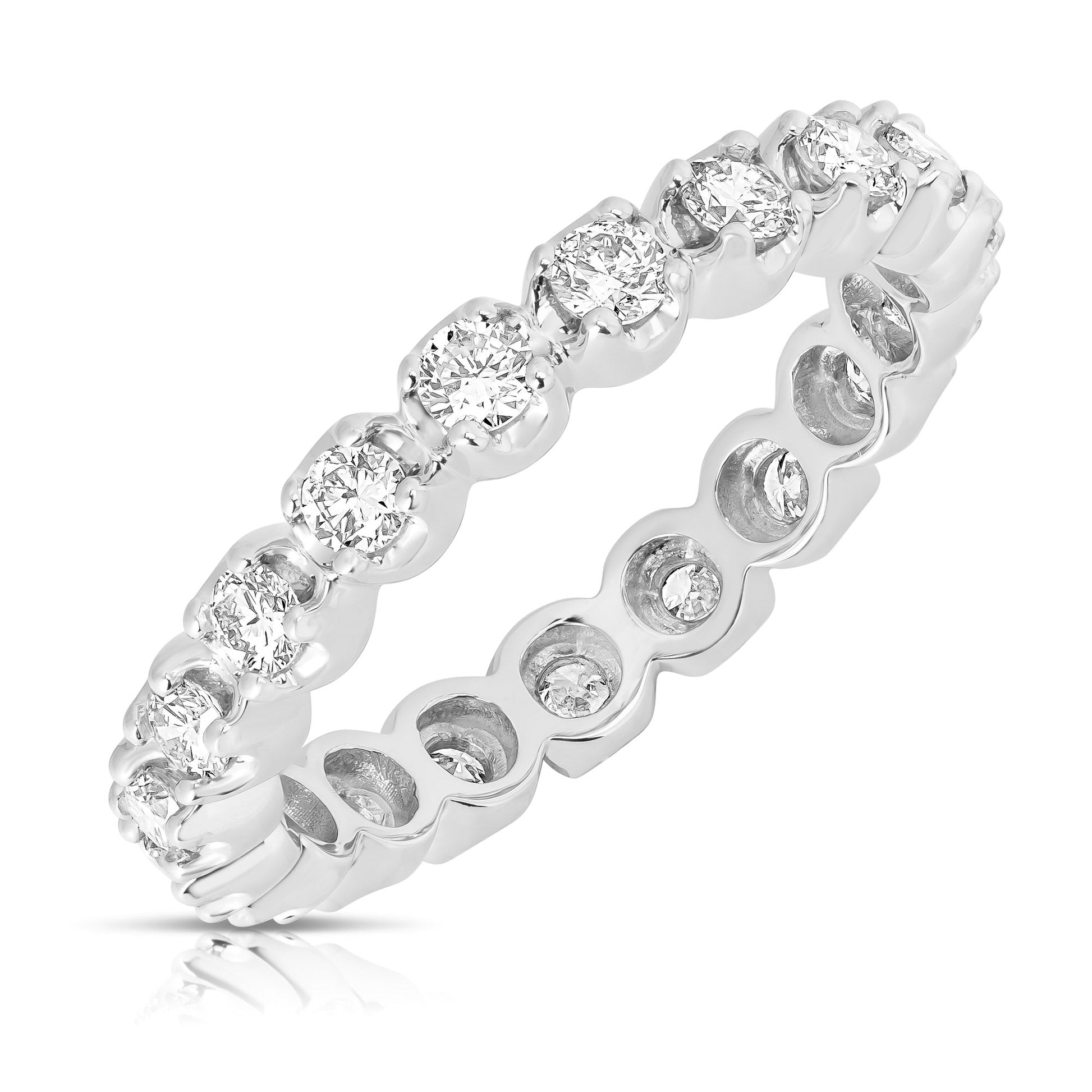 14K White Gold Round Diamond Eternity Ring (1.03ctw)