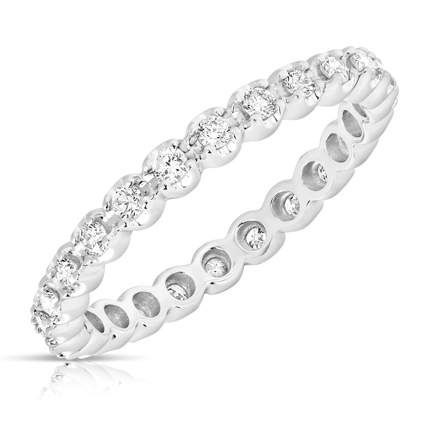 14K White Gold Round Diamond Eternity Ring (.53ctw)