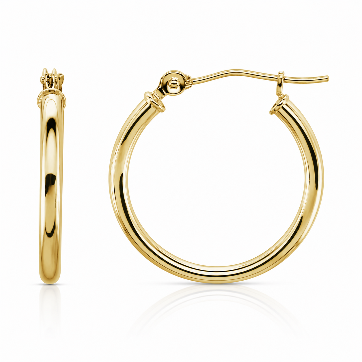 Yellow Gold Medium Hoop Earrings