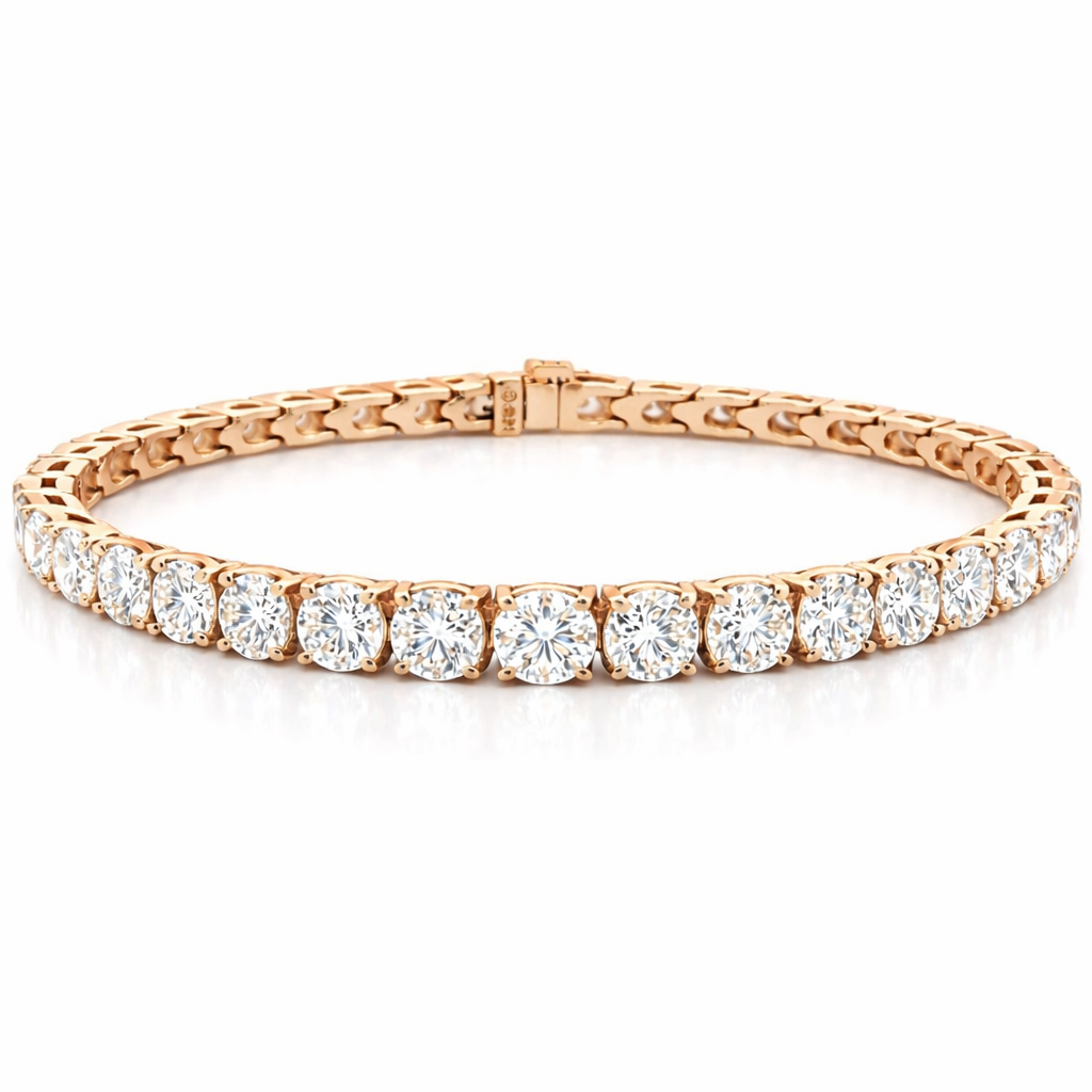 Yellow Gold Classic Four Prong Diamond Tennis Bracelet