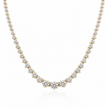 Yellow Gold 10ctw Graduating Diamond Riviera Necklace