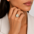 Yellow and White Gold Lab-Grown Yellow Diamond Engagement Ring