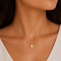 Yellow Gold Cushion Cut Fancy Yellow Diamond Pendant