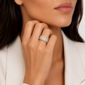 Yellow Gold Wide Multi Row Pave Diamond Statement Ring