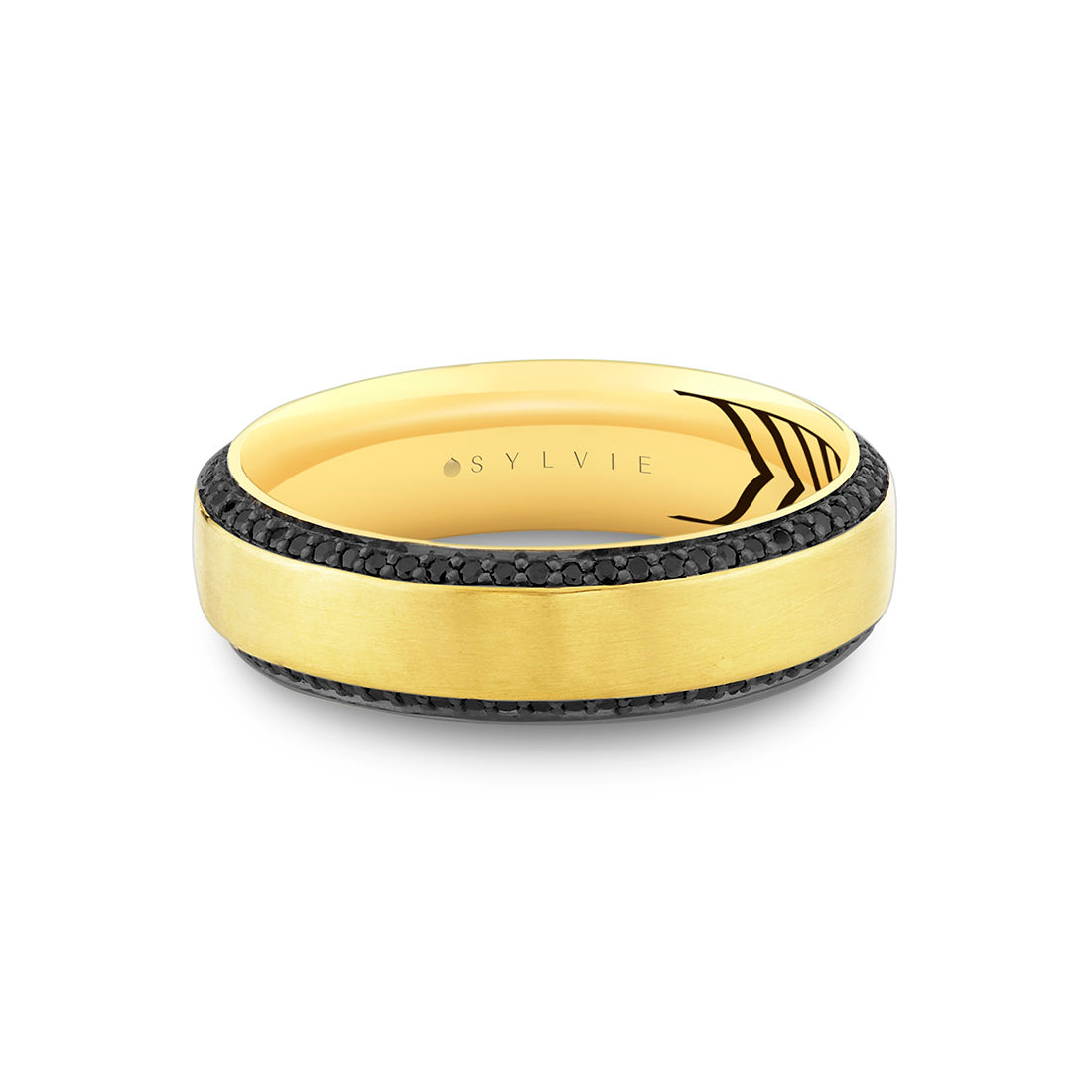 Shell Apex Brushed Black Diamond Mens Band - Jax