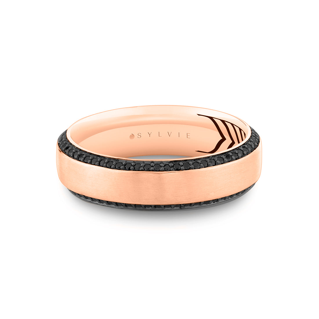 Shell Apex Brushed Black Diamond Mens Band - Jax