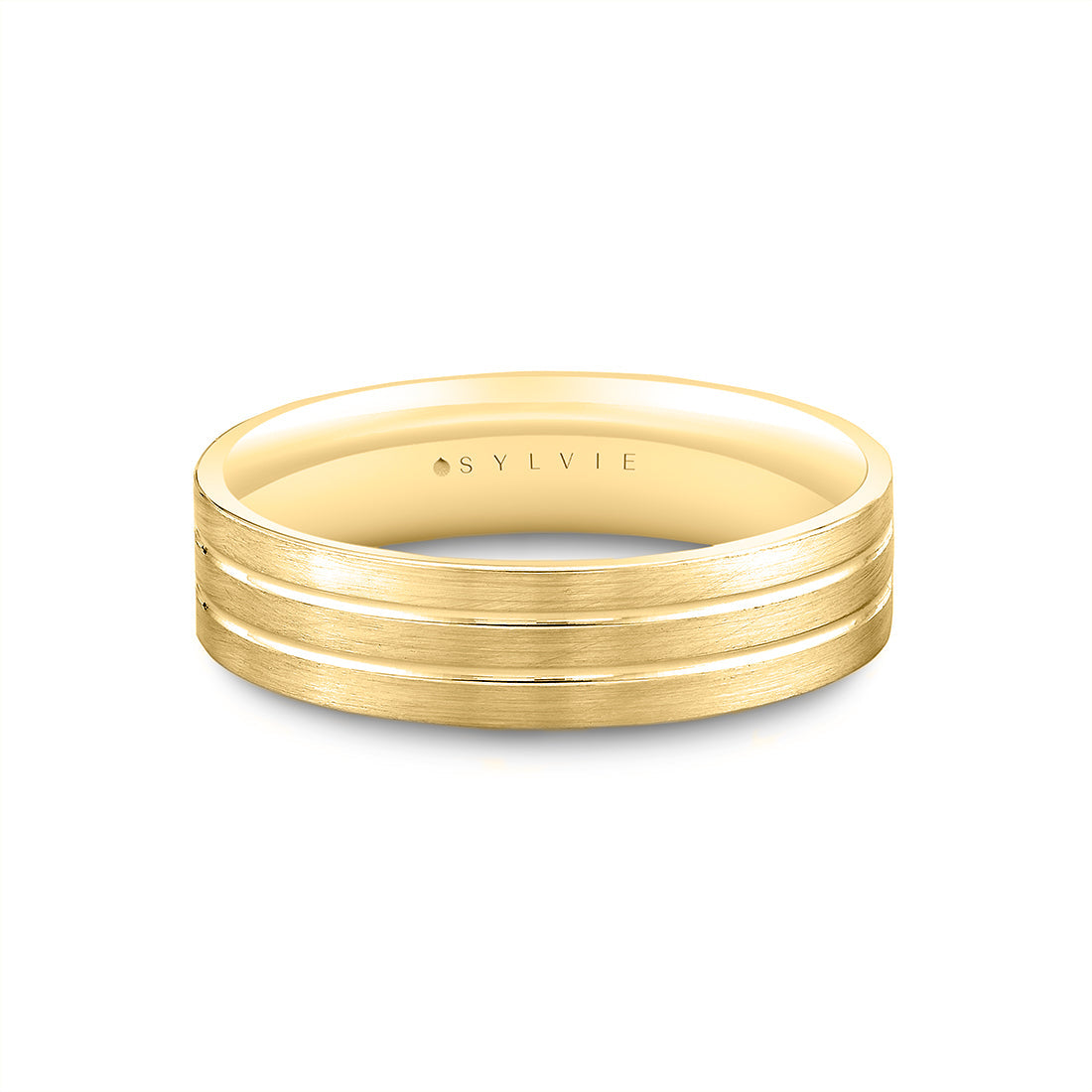 Heritage Brushed Grooved Mens Band - Declan