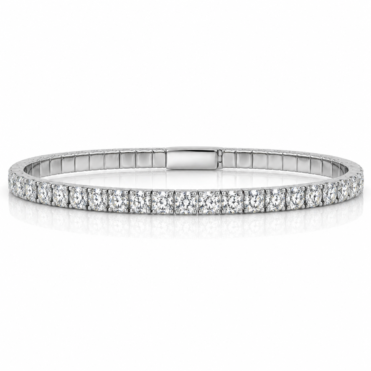 White Gold 4ctw Diamond Flexi Bangle
