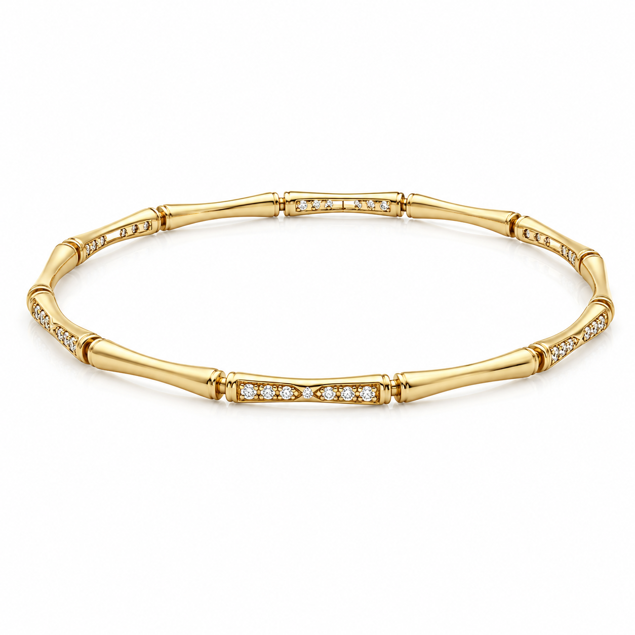 Yellow Gold and Diamond Bangle