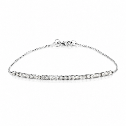 White Gold Diamond Bar Bracelet